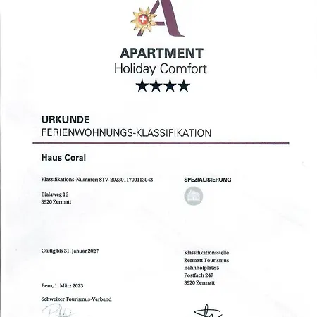 Appartement Coral Und Zermatter Stadel *